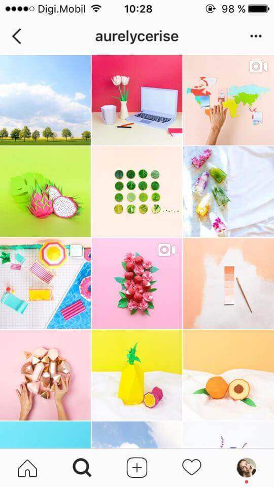 color block feed do instagram