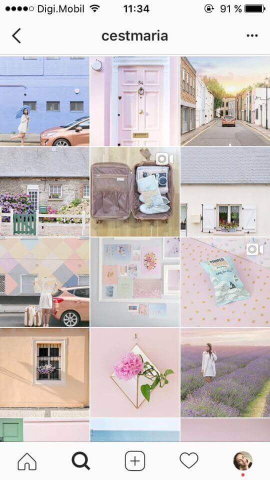 feed do instagram cores pastel